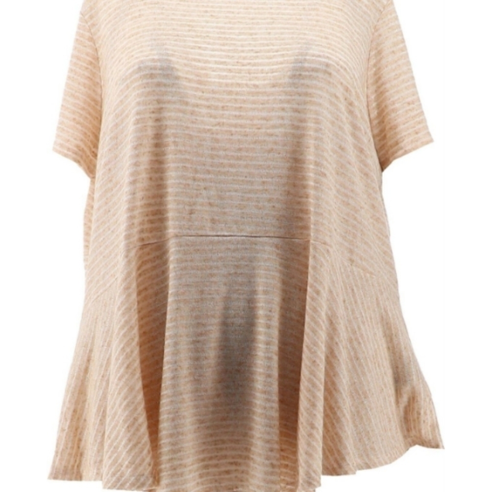 Diane Gilman DG2 High Low Hem Peplum Top Tunic 2X - Picture 2 of 12